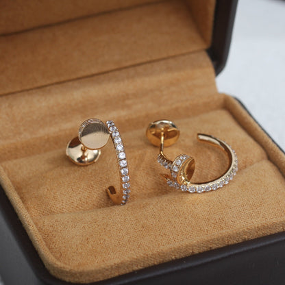 [NOBLE AURA]JUSTE EARRINGS 12.75MM PINK GOLD DIAMOND