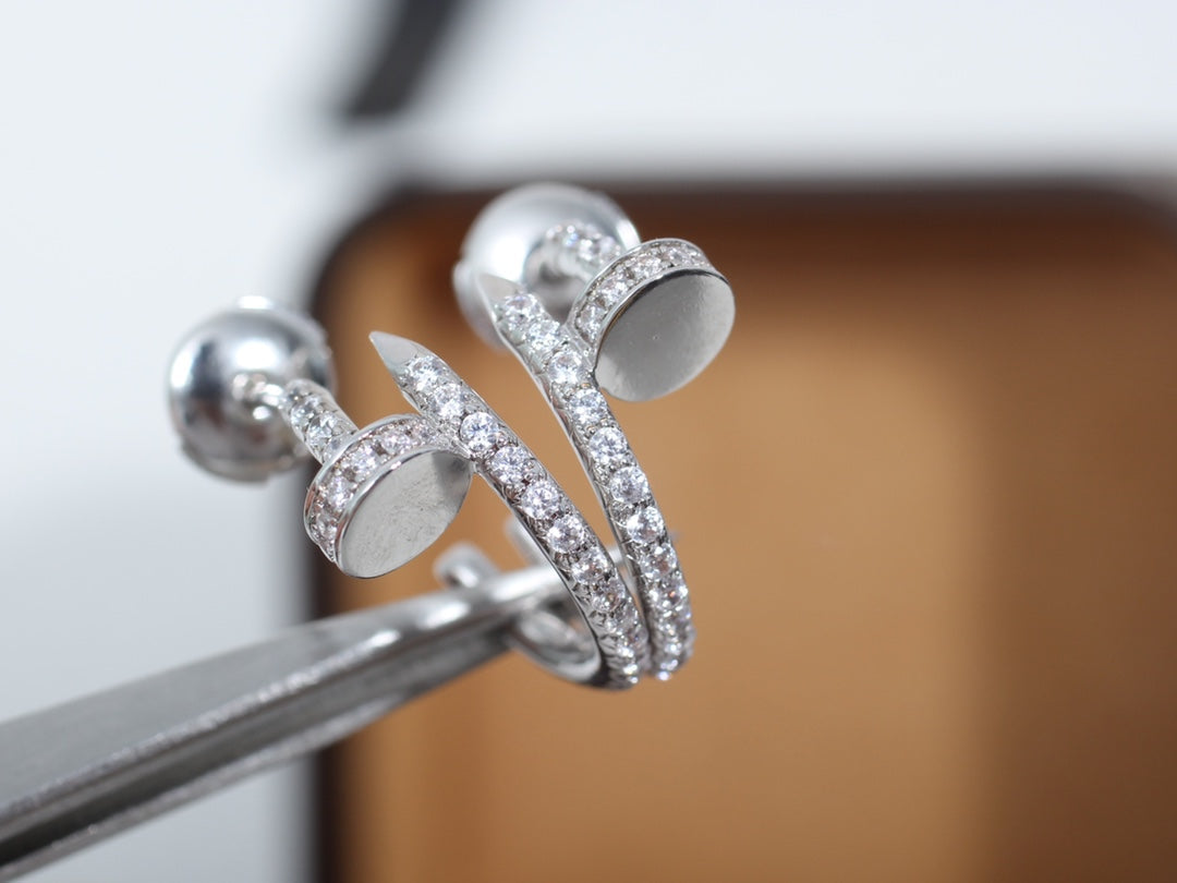[NOBLE AURA]JUSTE EARRINGS 12.75MM SILVER DIAMOND