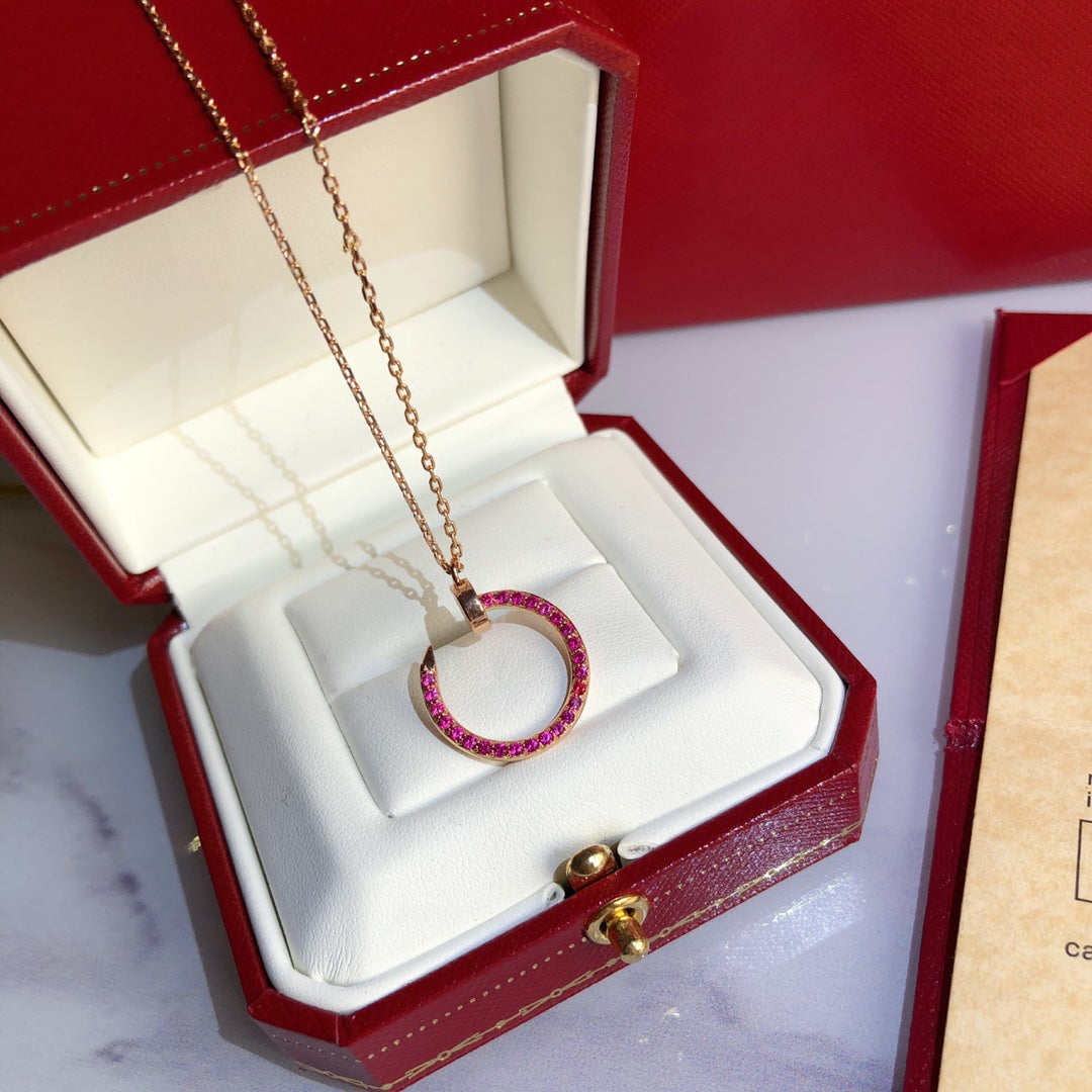 [NOBLE AURA] JUSTE NECKLACE RED FULL DIAMONDS