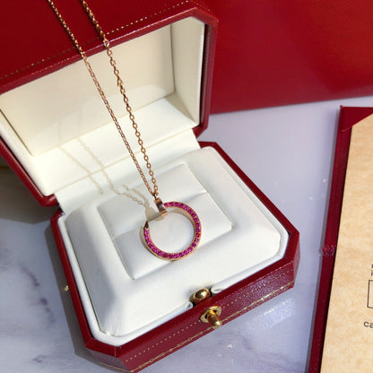 [NOBLE AURA] JUSTE NECKLACE RED FULL DIAMONDS