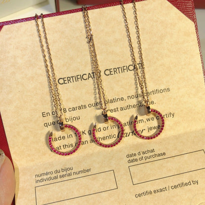 [NOBLE AURA]JUSTE NECKLACE GOLD RED DIAMONDS