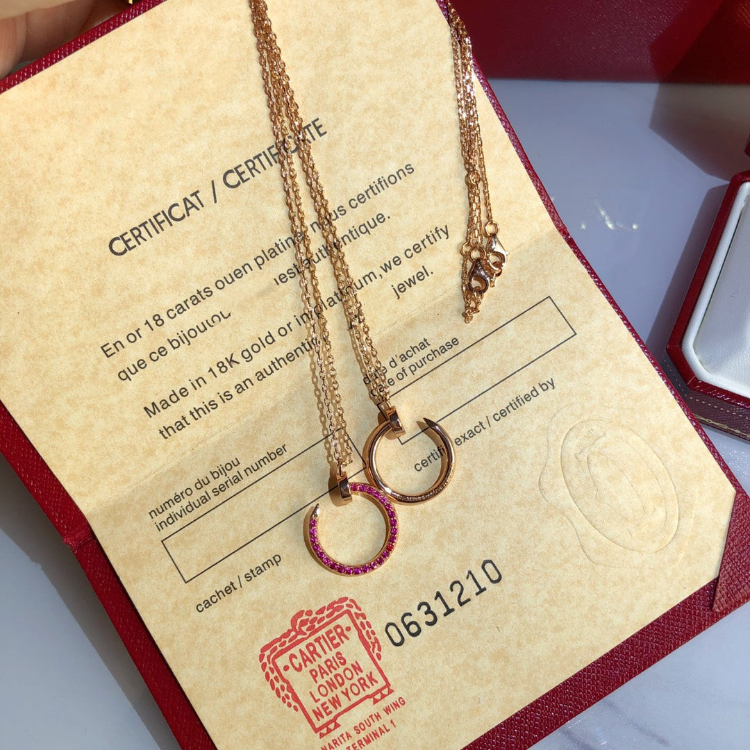 [NOBLE AURA]JUSTE NECKLACE GOLD RED DIAMONDS
