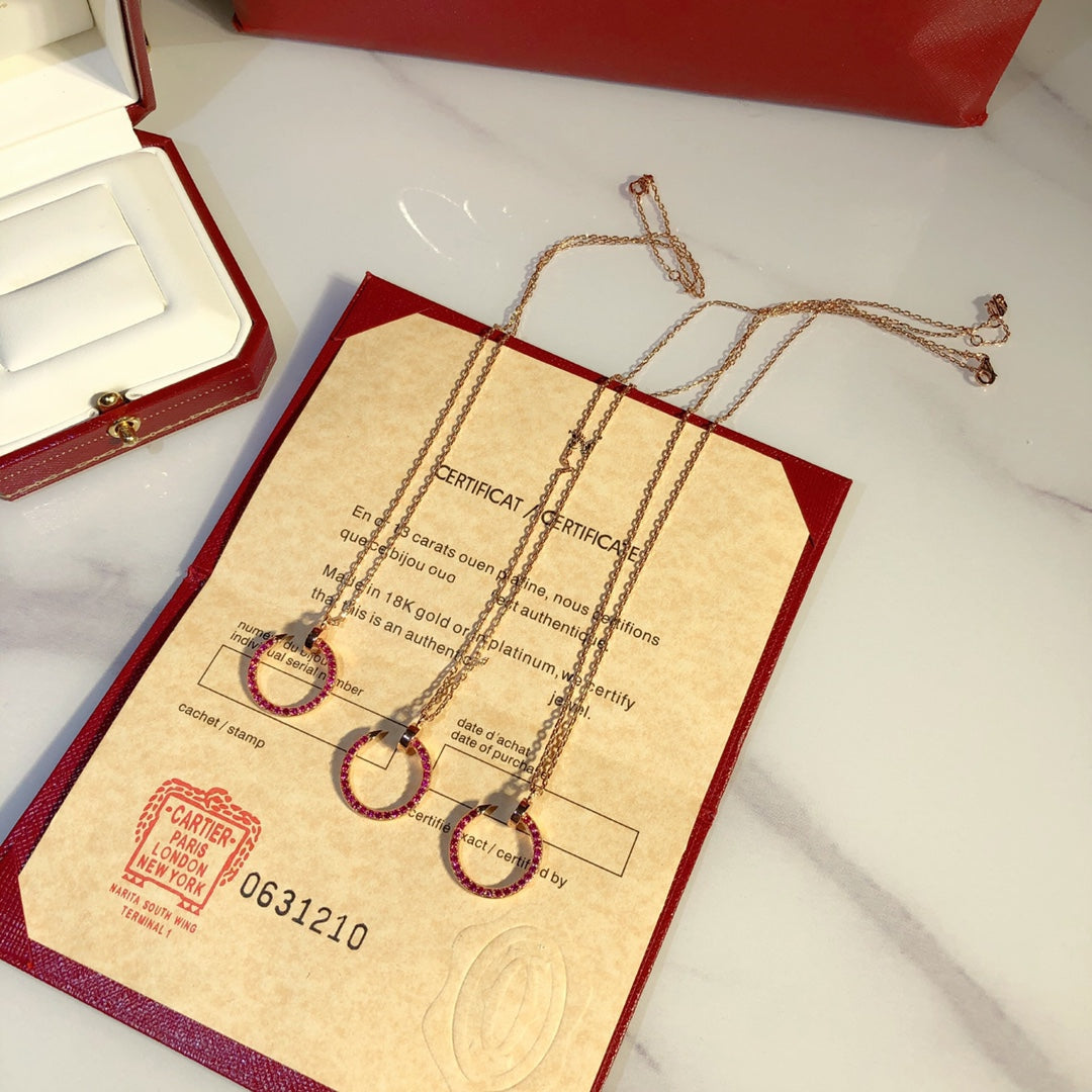 [NOBLE AURA] JUSTE NECKLACE RED FULL DIAMONDS