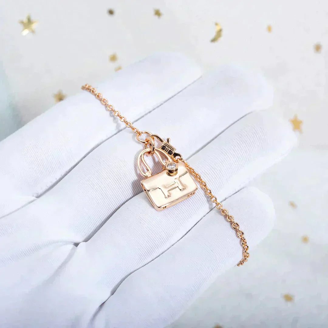 [NOBLE AURA]AMULETTE PEDANT ROSE GOLD NECKLACE