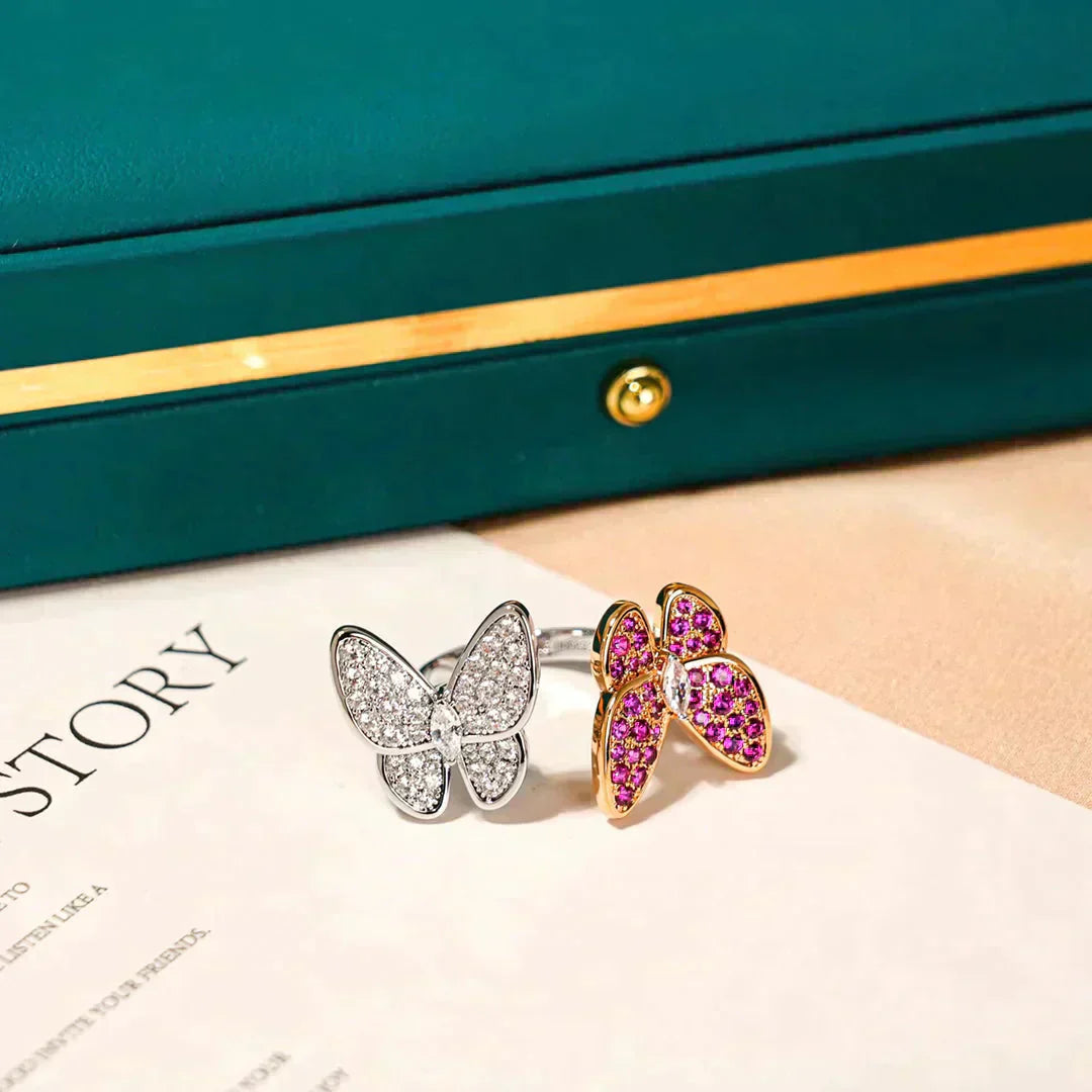 [NOBLE AURA]TWIN BUTTERFLY DIAMOND RING