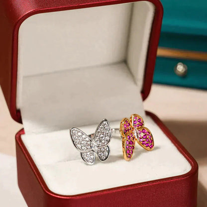 [NOBLE AURA]TWIN BUTTERFLY DIAMOND RING