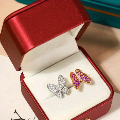 [NOBLE AURA]TWIN BUTTERFLY DIAMOND RING