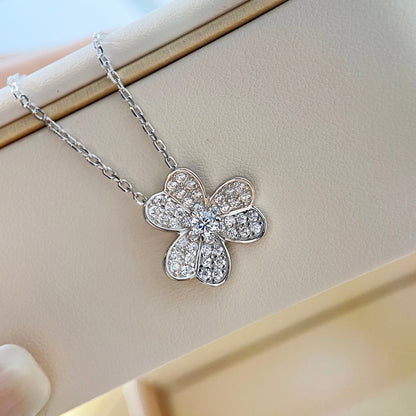 [NOBLE AURA]CLOVER DIAMOND NECKLACE SILVER
