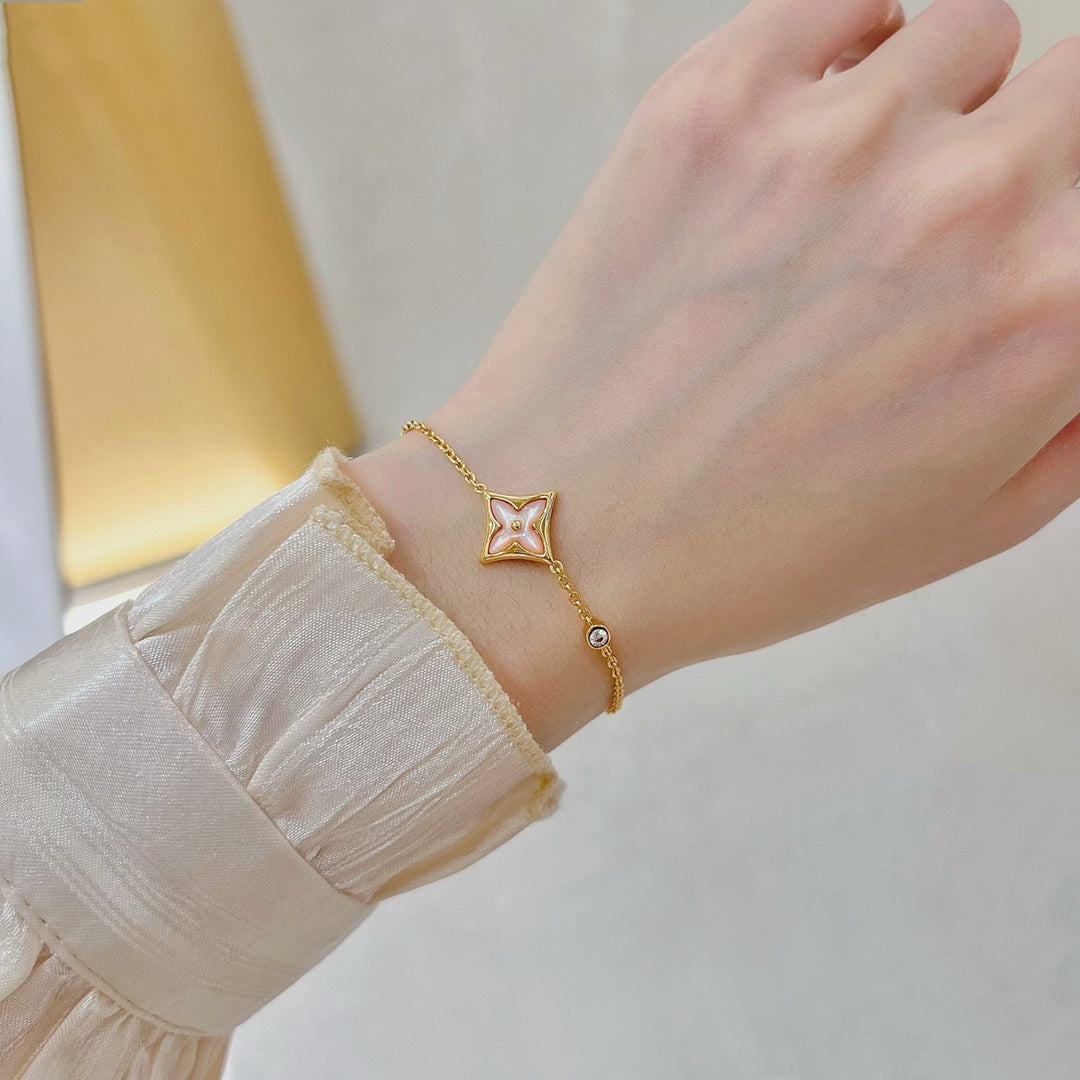 [NOBLE AURA]STAR 1 DIAMOND PINK GOLD BRACELET