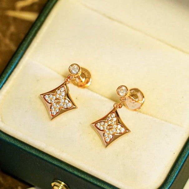 [NOBLE AURA]STAR DIAMONDS EARRINGS GOLD