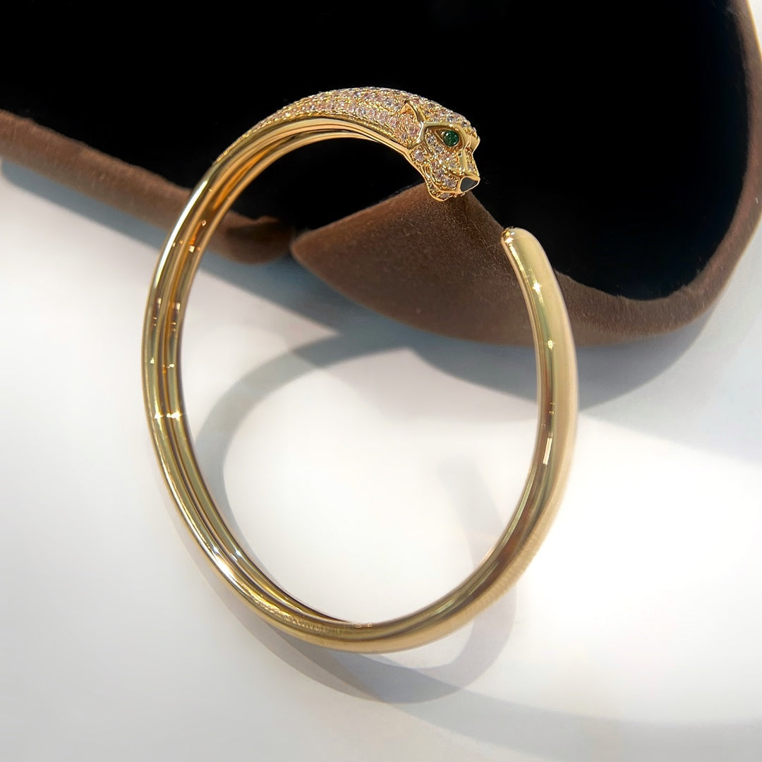 [NOBLE AURA]PANTHERE GOLD DIAMOND OPEN BRACELET