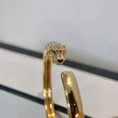 [NOBLE AURA]PANTHERE GOLD DIAMOND OPEN BRACELET