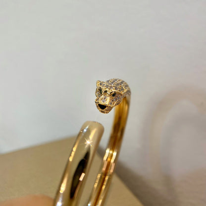 [NOBLE AURA]PANTHERE GOLD DIAMOND OPEN BRACELET