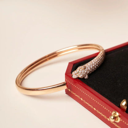 [NOBLE AURA] PANTHERE HALF DIAMOND OPEN BRACELET
