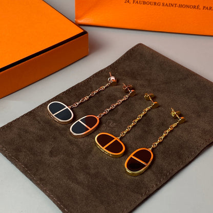 [NOBLE AURA]CHAINE VERSO BLACK CERAMIC EARRINGS