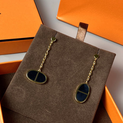 [NOBLE AURA]CHAINE VERSO BLACK CERAMIC EARRINGS
