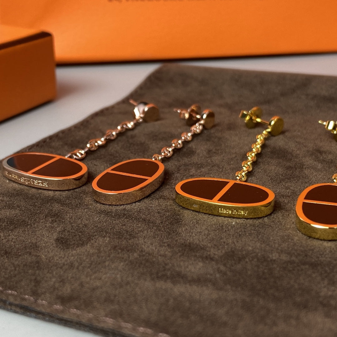 [NOBLE AURA]CHAINE VERSO BLACK CERAMIC EARRINGS