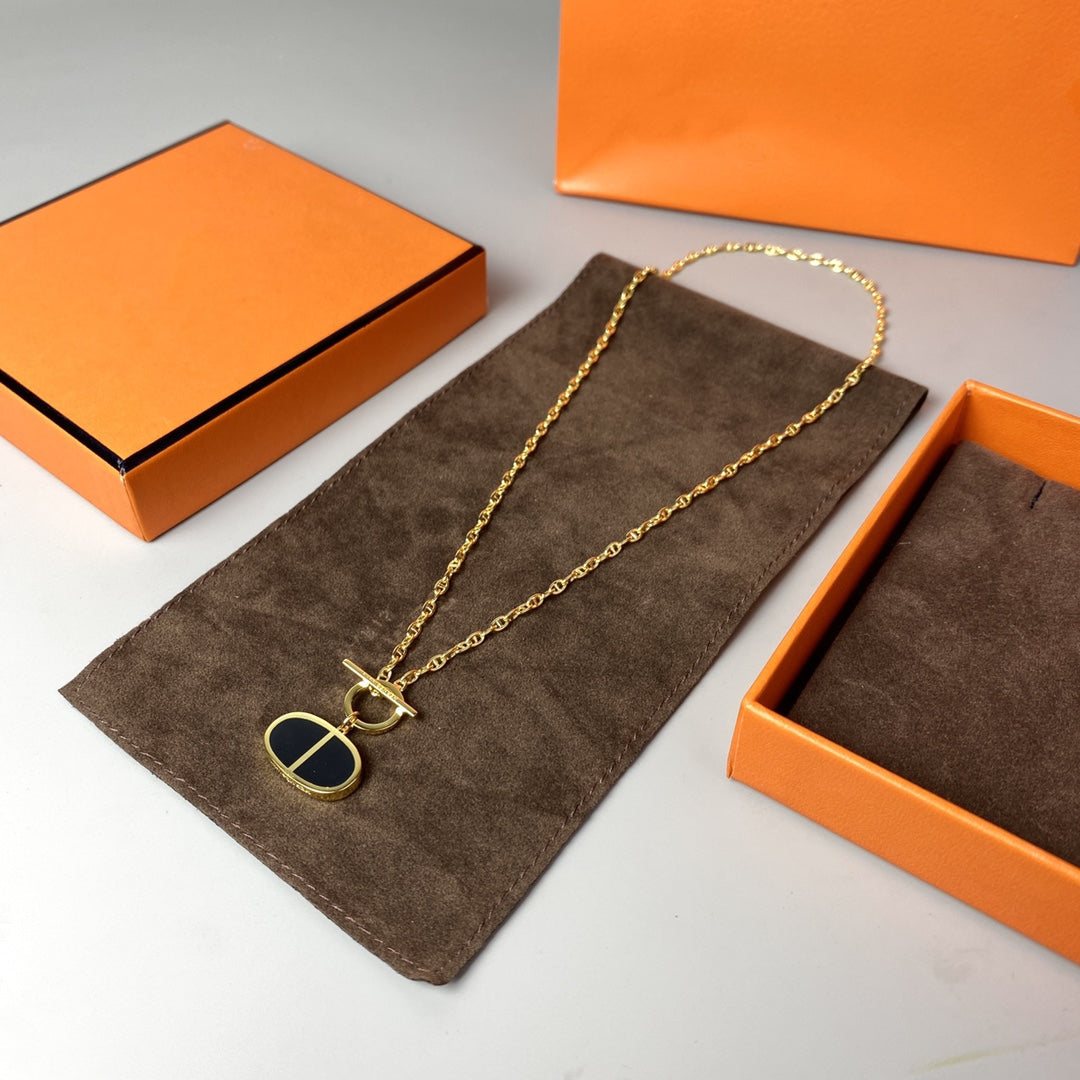 [NOBLE AURA]CHAINE VERSO BLACK CERAMIC NECKLACE