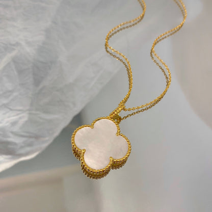 [NOBLE AURA]CLOVER 25MM MOP LARGE PENDANT NECKLACE