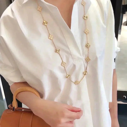 [NOBLE AURA]CLOVER 20 MOTIFS LASER DIAMOND NECKLACE