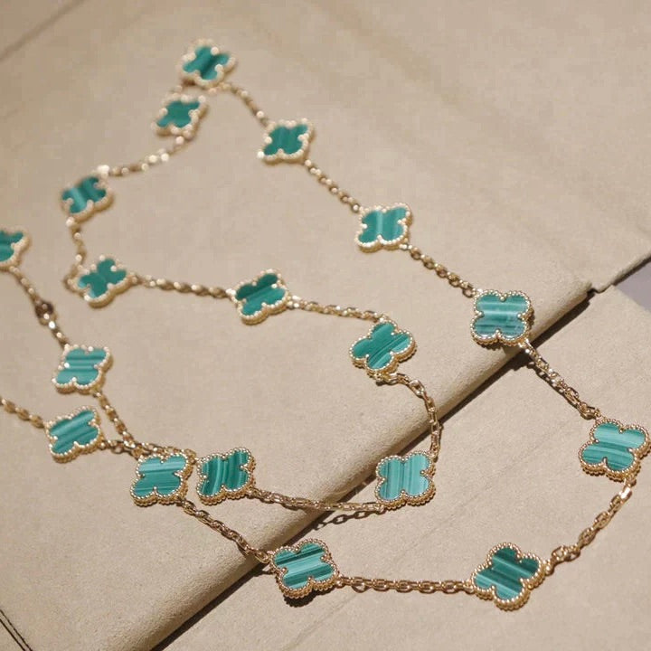 [NOBLE AURA]CLOVER 20 MOTIFS MALACHITE GOLD