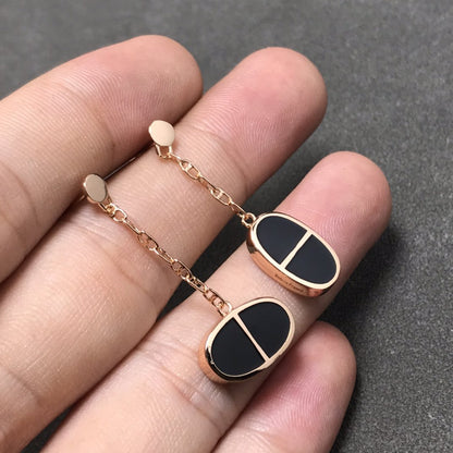 [NOBLE AURA]CHAINE VERSO BLACK CERAMIC SILVER EARRINGS