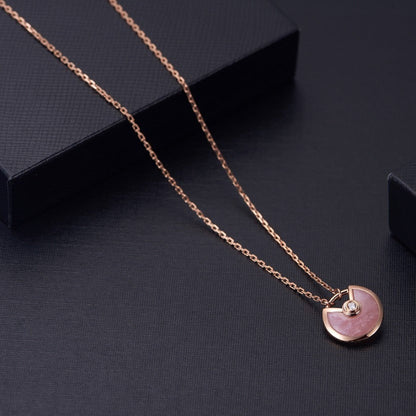 [NOBLE AURA]AMULETTE ROSE GOLD PINK MOP NECKLACE