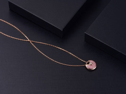[NOBLE AURA]AMULETTE ROSE GOLD PINK MOP NECKLACE
