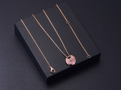 [NOBLE AURA]AMULETTE ROSE GOLD PINK MOP NECKLACE
