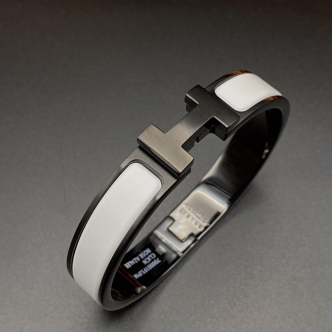 [NOBLE AURA]H BRACELET 12MM BLACK WHITE CERAMIC