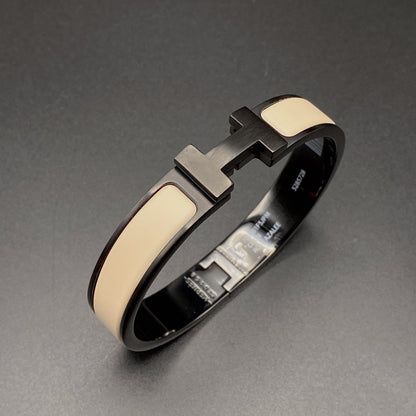 [NOBLE AURA]H BRACELET 12MM BLACK BEIGE CERAMIC