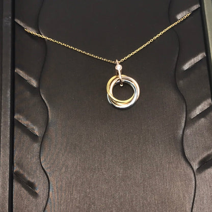[NOBLE AURA]TRINITY SILVER GOLD PINK GOLD NECKLACE