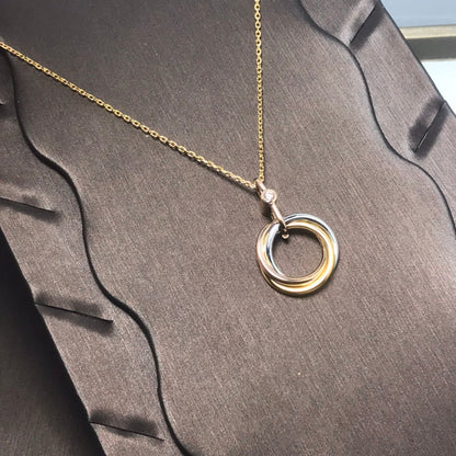 [NOBLE AURA]TRINITY SILVER GOLD PINK GOLD NECKLACE