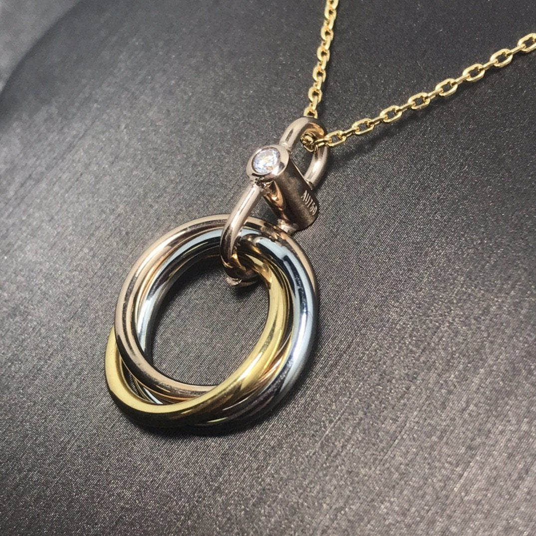 [NOBLE AURA]TRINITY SILVER GOLD PINK GOLD NECKLACE