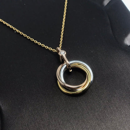 [NOBLE AURA]TRINITY SILVER GOLD PINK GOLD NECKLACE