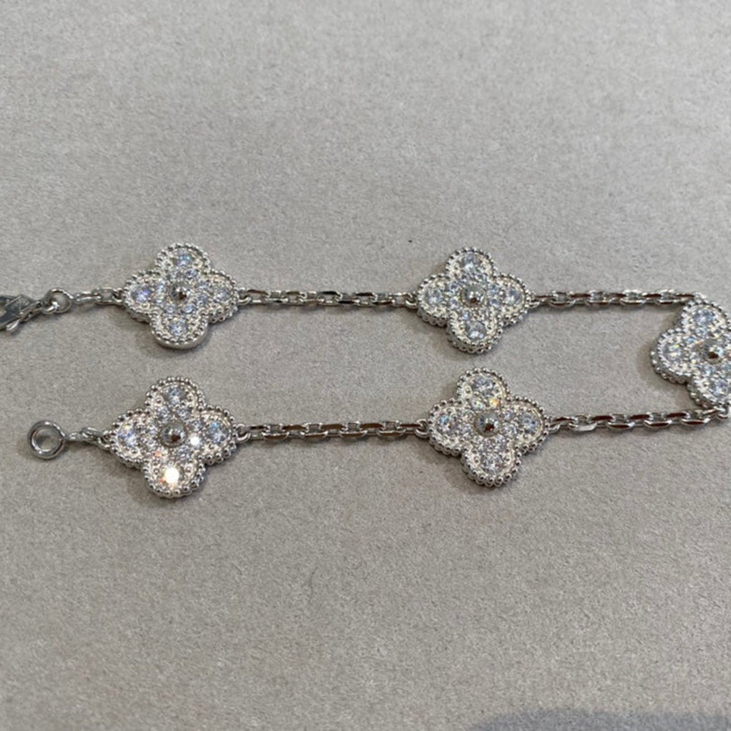 [NOBLE AURA]CLOVER 5 MOTIFS  DIAMOND BRACELET SILVER