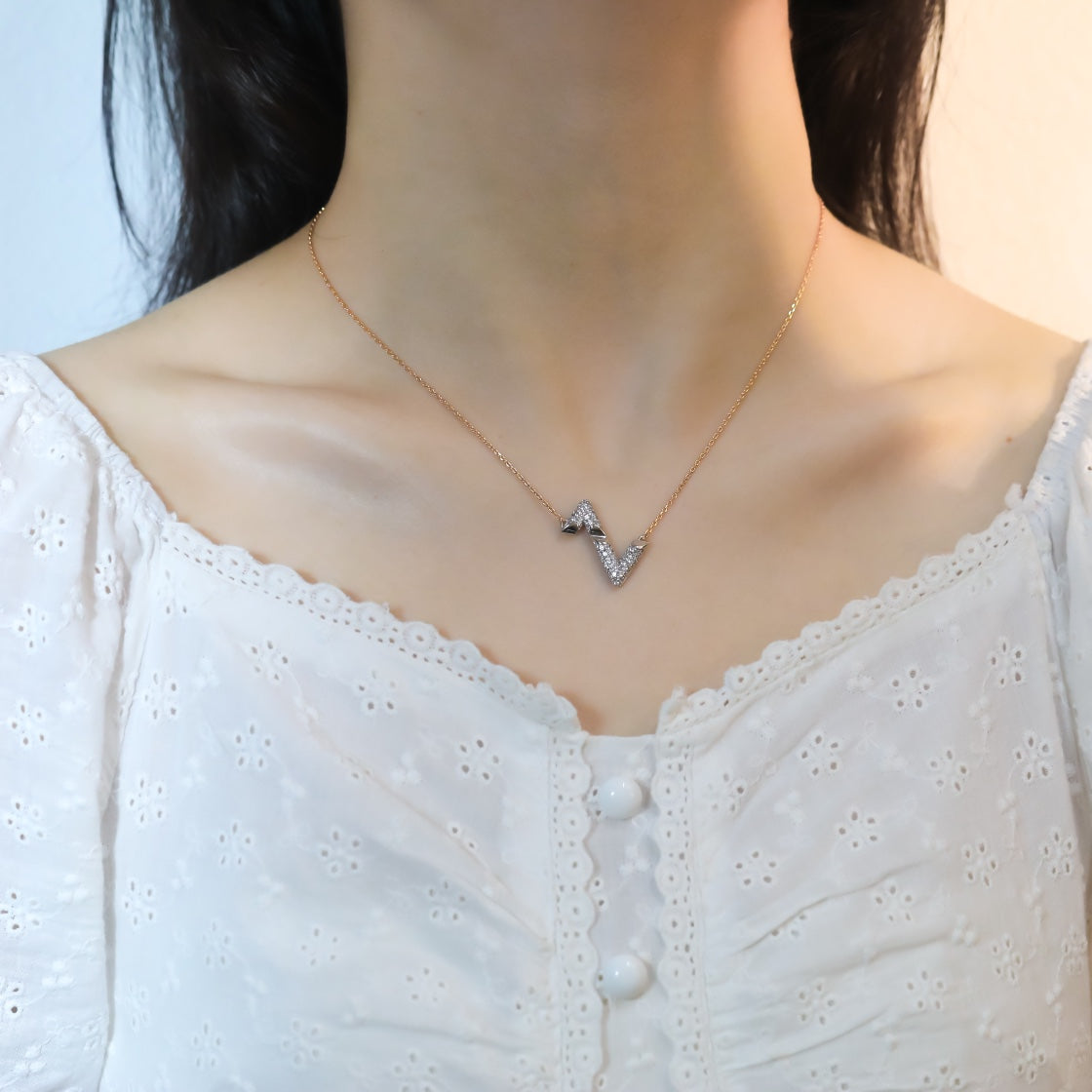 [NOBLE AURA]VOLT SILVER DIAMOND PEDANT NECKLACE