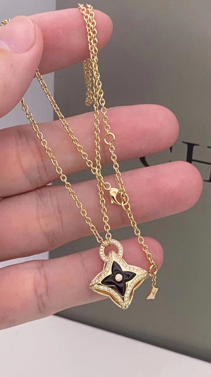 [NOBLE AURA]STAR PEDANT PINK GOLD DIAMOND NECKLACE