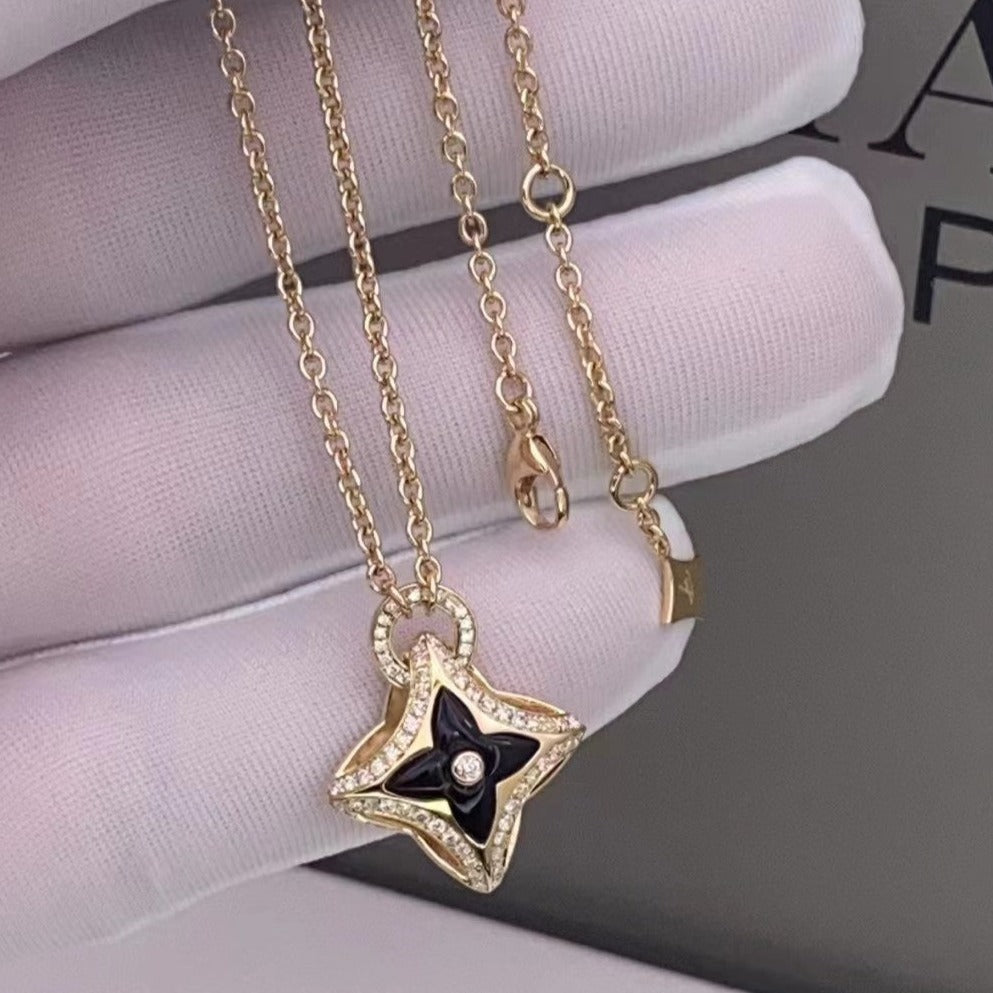 [NOBLE AURA]STAR PEDANT PINK GOLD DIAMOND NECKLACE