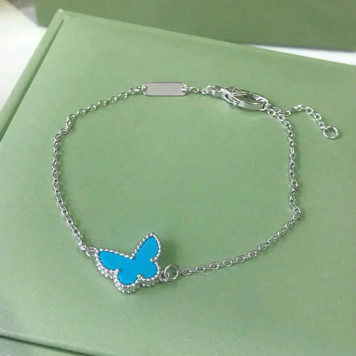 [NOBLE AURA]BUTTERFLY TURQUOISE BUTTERFLY BRACELET SILVER