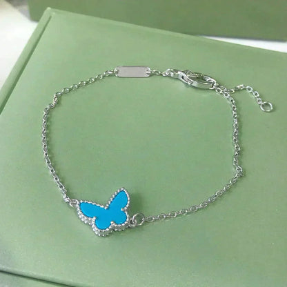 [NOBLE AURA]BUTTERFLY TURQUOISE BUTTERFLY BRACELET SILVER