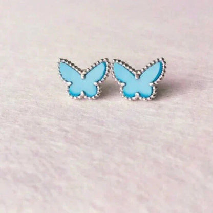 [NOBLE AURA]BUTTERFLY TURQUOISE EARRINGS SILVER