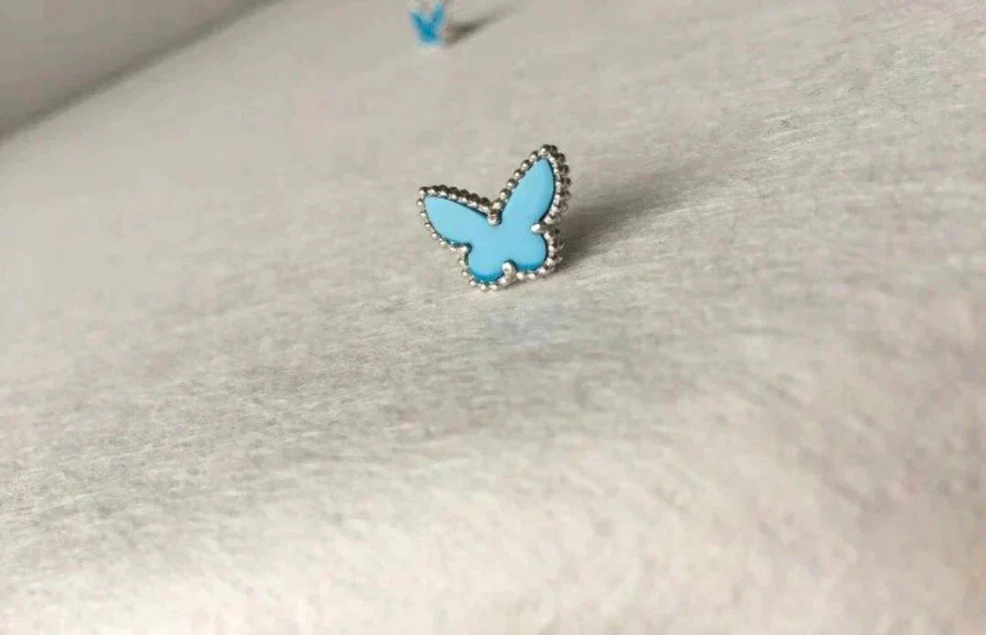 [NOBLE AURA]BUTTERFLY TURQUOISE EARRINGS SILVER