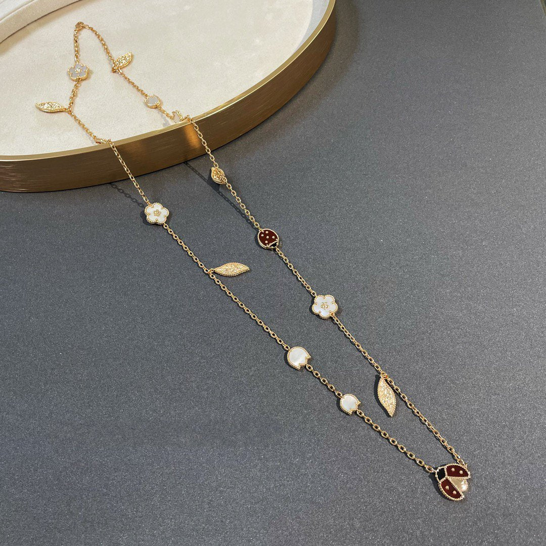 [NOBLE AURA]LUCKY SPRING 15 MOTIFS GOLD NECKLACE