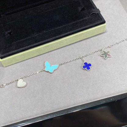 [NOBLE AURA]LUCKY SPRING SILVER BRACELET 4 MOTIF