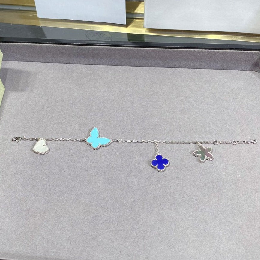 [NOBLE AURA]LUCKY SPRING SILVER BRACELET 4 MOTIF