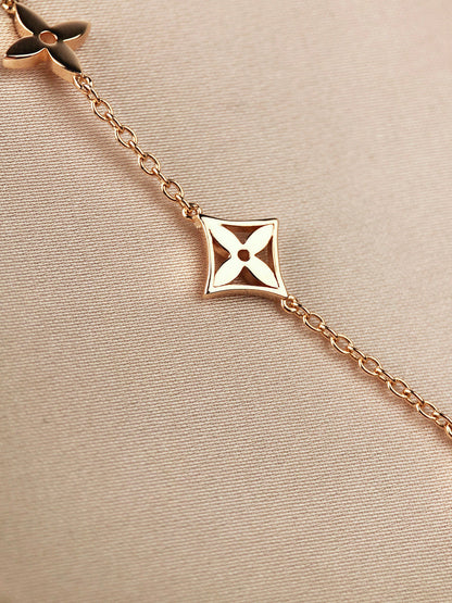 [NOBLE AURA]STAR AND SUN 7 MOTIFS GOLD BRACELET