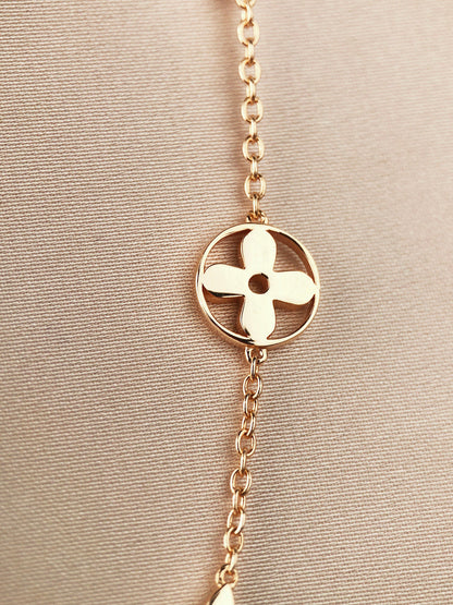 [NOBLE AURA]STAR AND SUN 7 MOTIFS GOLD BRACELET