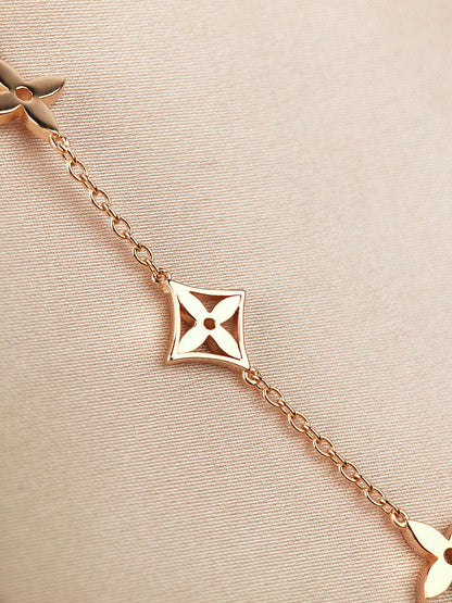 [NOBLE AURA]STAR AND SUN 7 MOTIFS GOLD BRACELET