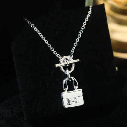 [NOBLE AURA]POP H PEDANT SILVER NECKLACE